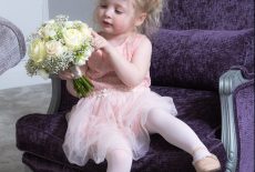 Flower girl in bridal room