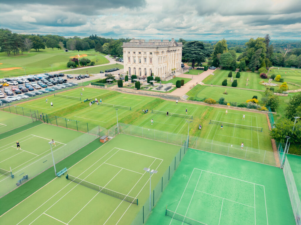 Moor Park features 13 well-maintained courts, including seven seasonal grass courts and year-round Claytex and Astroturf surfaces.